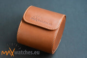 Watch roll leather box, brown